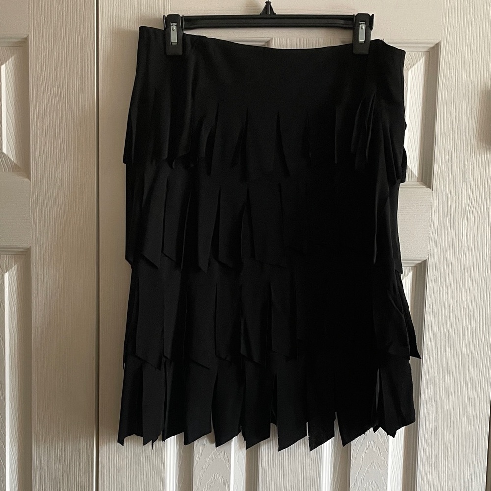 Elegant Black Tiered A-Line Skirt
